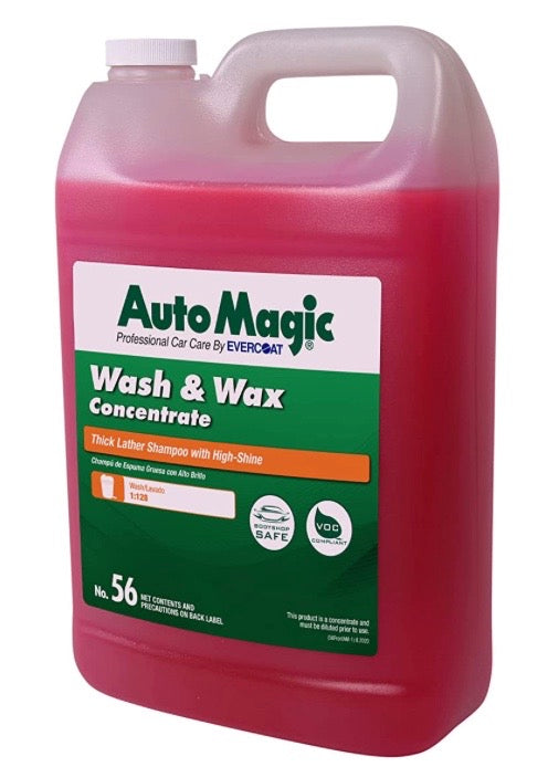 Auto Magic Wash & Wax - Car Wash Soap for Acrylic, Vinyl, Lacquer, Enamel and More - 128 Fl Oz