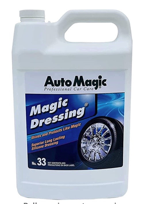 Magic Dressing by Auto Magic - Superior Long Lasting Silicone Tire Shine - 1 Gallon